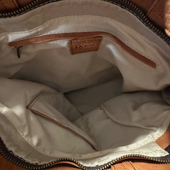 Rossi Firenze Italy Cognac Brown Genuine Leather Tote Bag - Picture 5 of 10